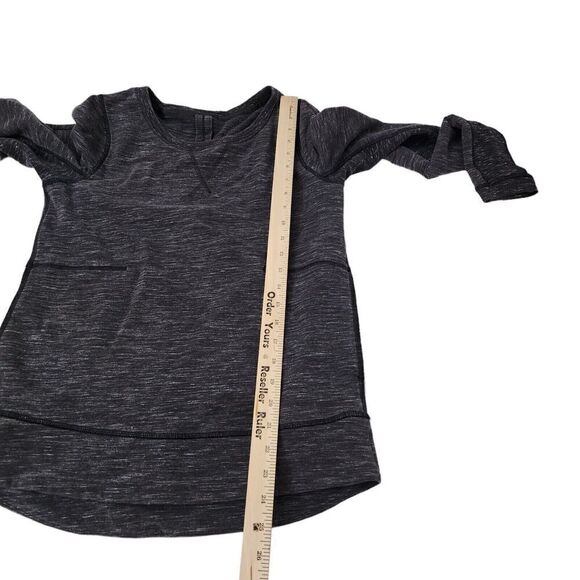 Lululemon Sweatshirt 4 Exhalation Pullover II Heathered Marled Black Long Sleeve - Picture 9 of 11